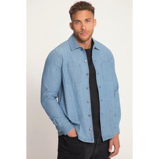 Sthuge  Hemd, Overshirt, Denim-Optik, Langarm, Kentkragen 