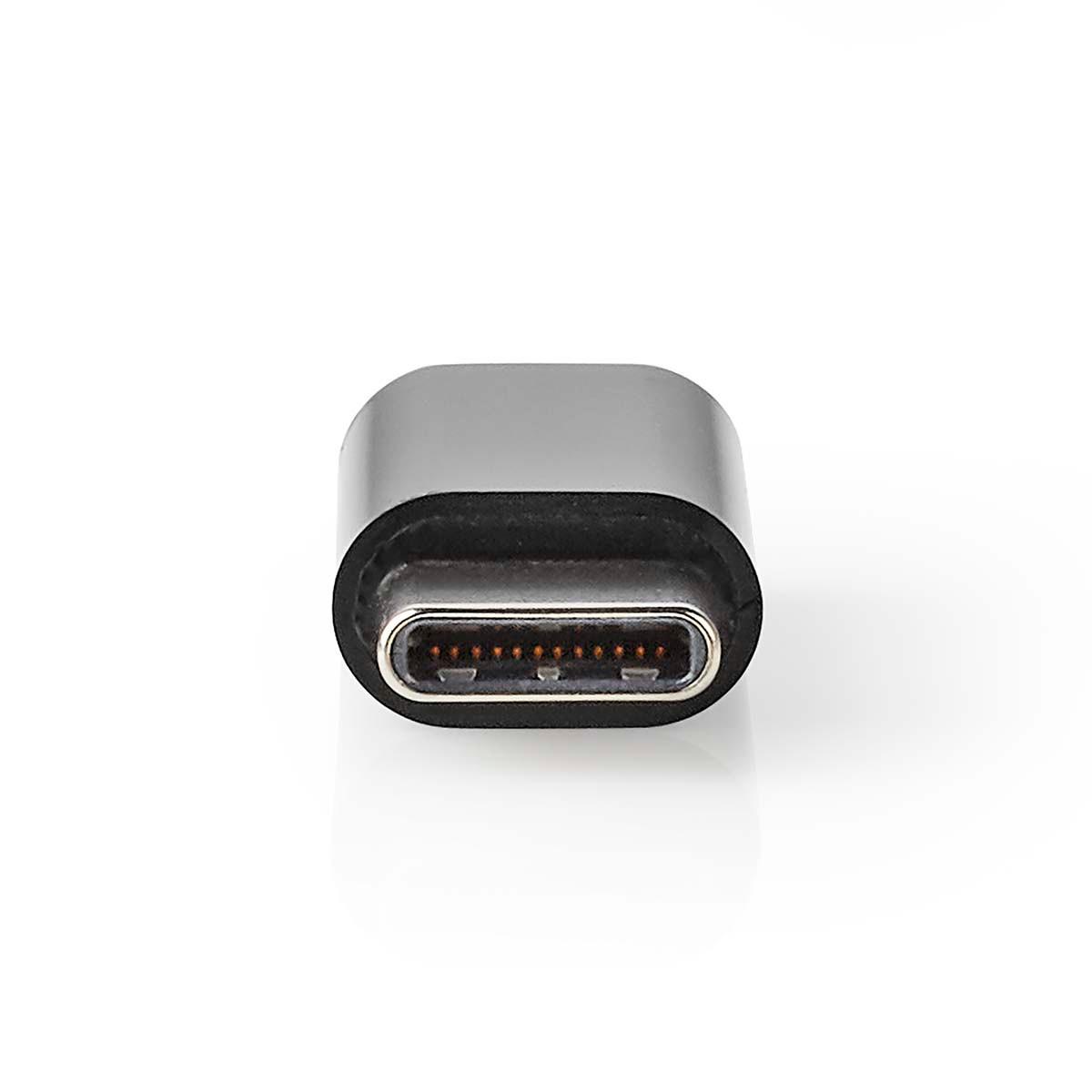 Nedis  Adattatore USB-C™ | USB 2.0 | USB-C™ maschio | USB Micro-B femmina | 480 Mbps | Rotondo | Placcato oro | Antracite | Scatola 