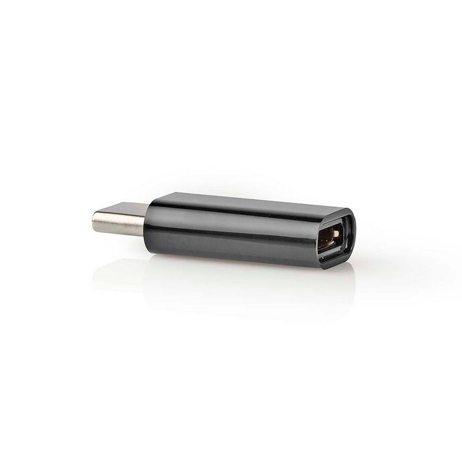 Nedis  Adattatore USB-C™ | USB 2.0 | USB-C™ maschio | USB Micro-B femmina | 480 Mbps | Rotondo | Placcato oro | Antracite | Scatola 