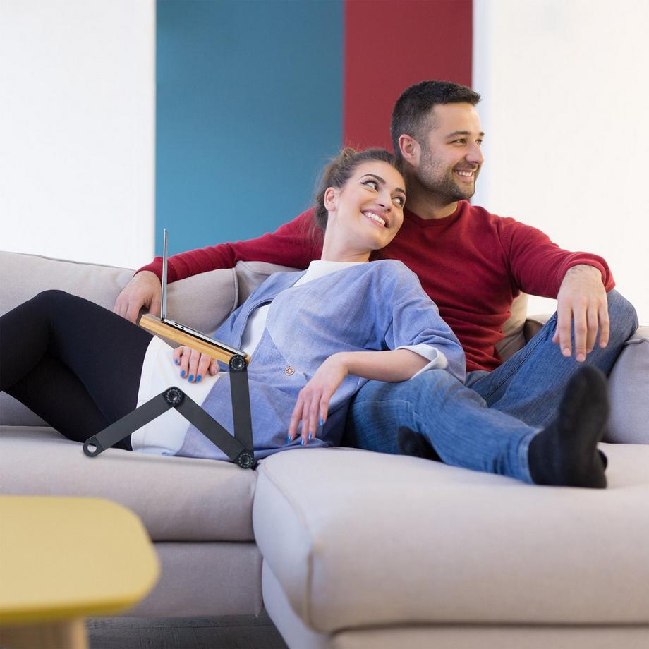 B2X  Laptopständer Bambus Aluminium 