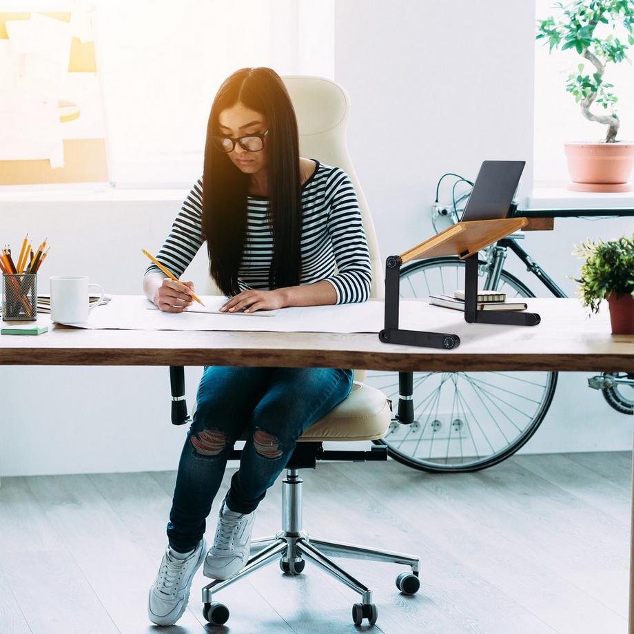 B2X  Laptopständer Bambus Aluminium 