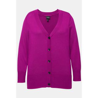 Ulla Popken  Cardigan in maglia fine con scollatura a V e abbottonatura 