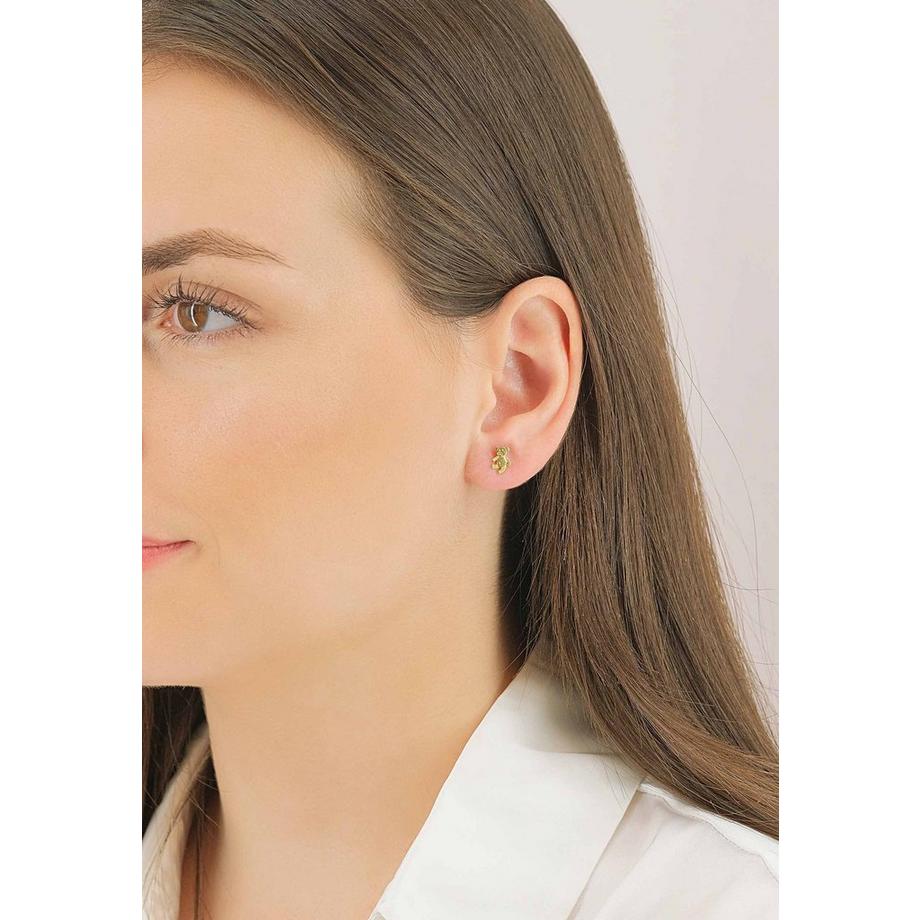 MUAU Schmuck  Ohrstecker Gelbgold 750, 9x7mm 