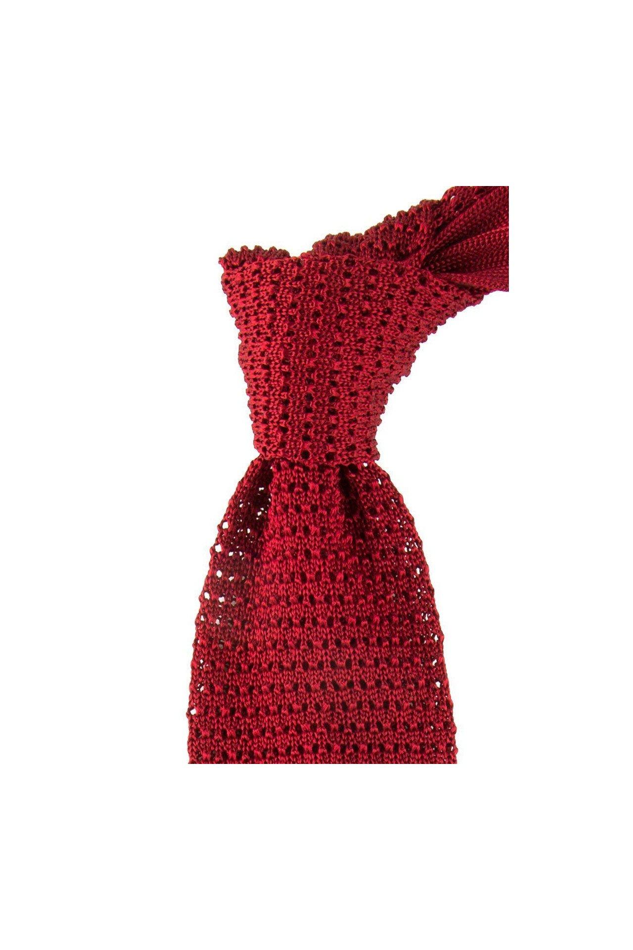 Atelier F&B  Cravate tricot unie en soie 