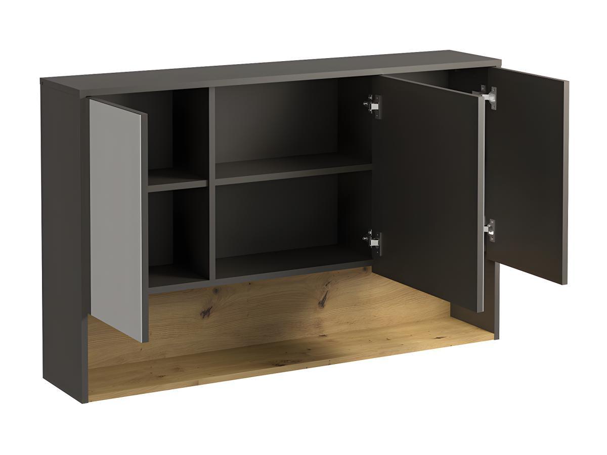 Vente-unique Badezimmer Spiegelschrank - Anthrazit - 100 cm - YANGRA  