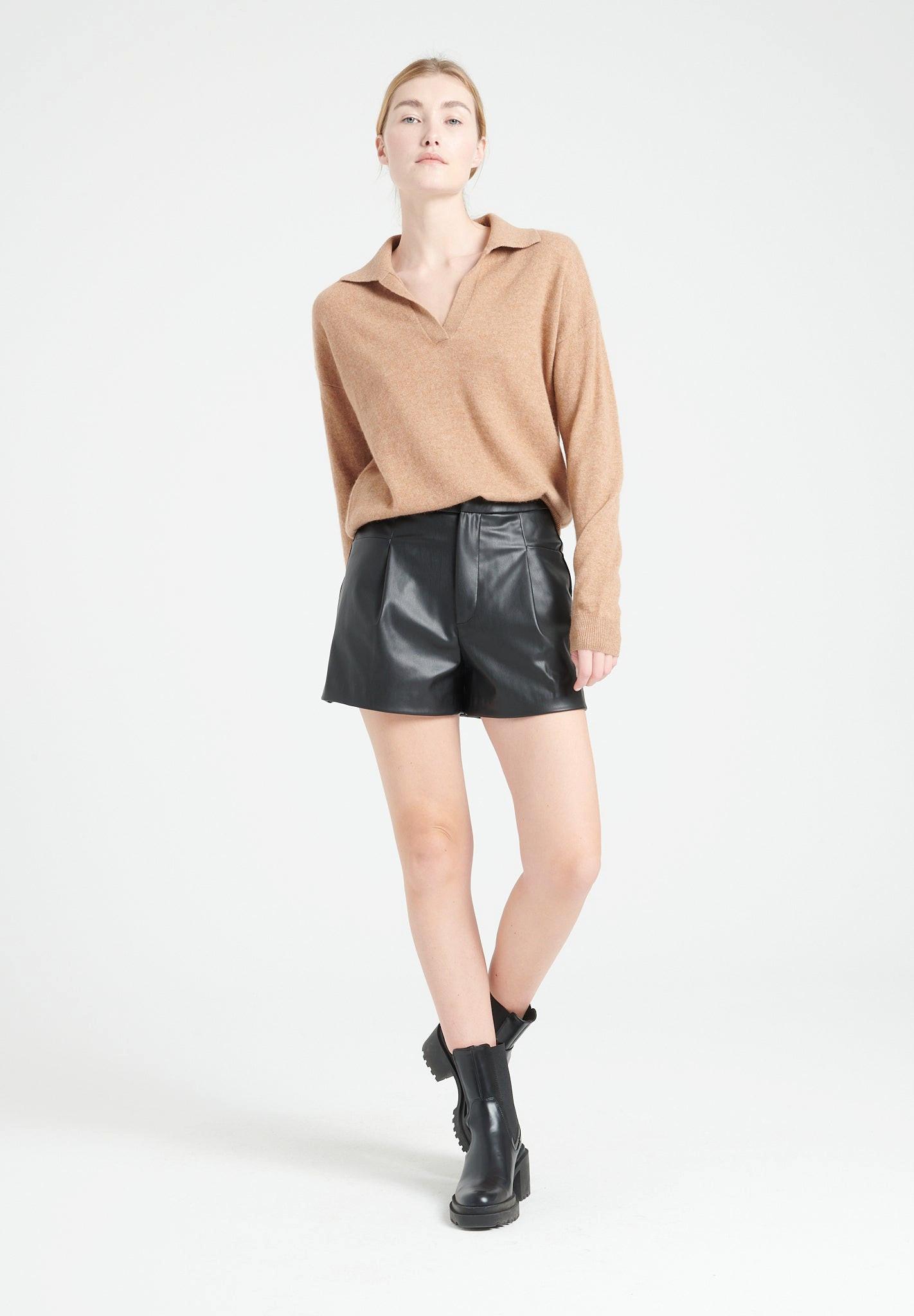 Image of Mia 3 Langärmeliges Polo-shirt - 100% Kaschmir Damen Camel L