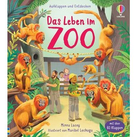 Aufklappen und Entdecken: Das Leben im Zoo Kein Autor Copertina rigida 