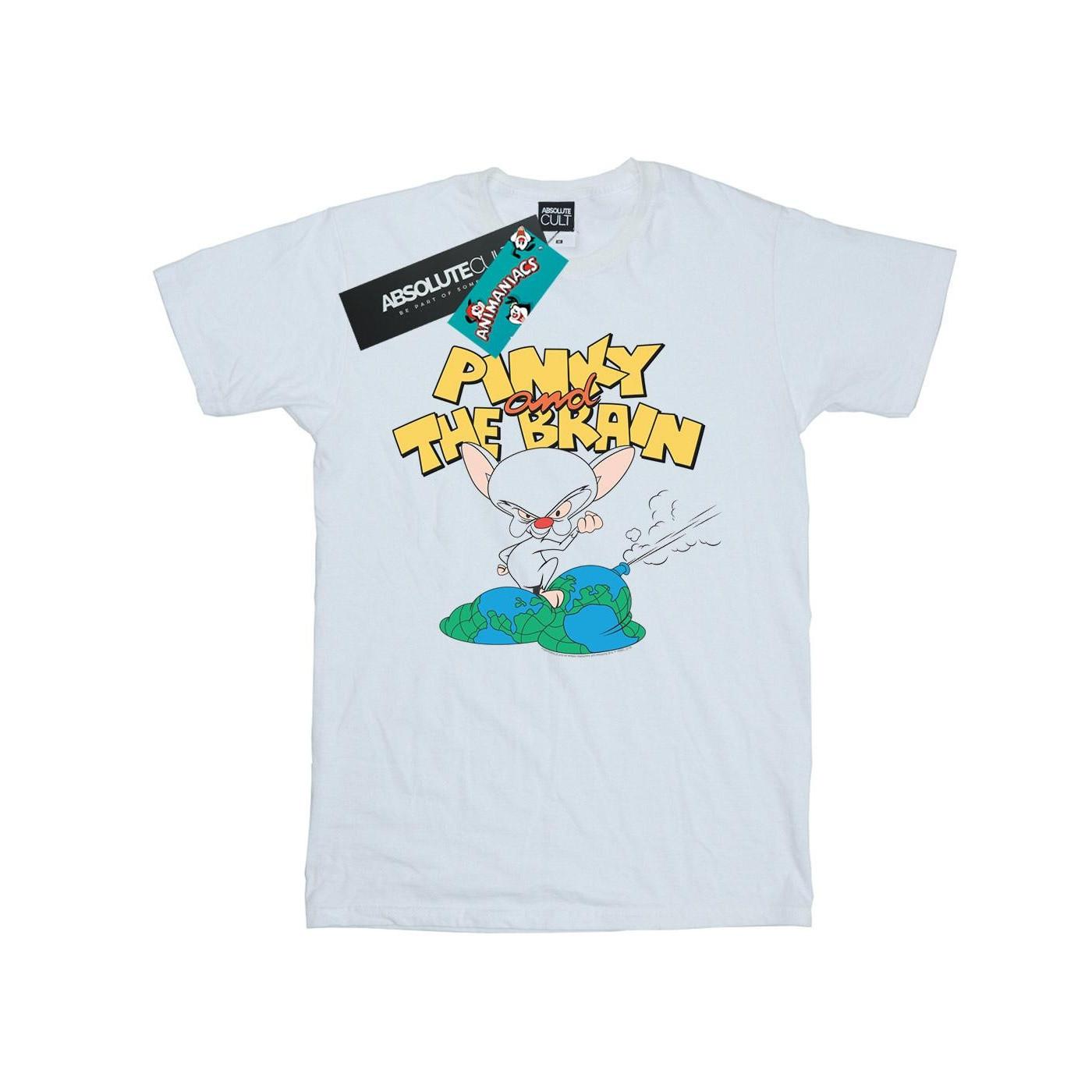 Image of The Brain World Domination Tshirt Herren Weiss 3XL