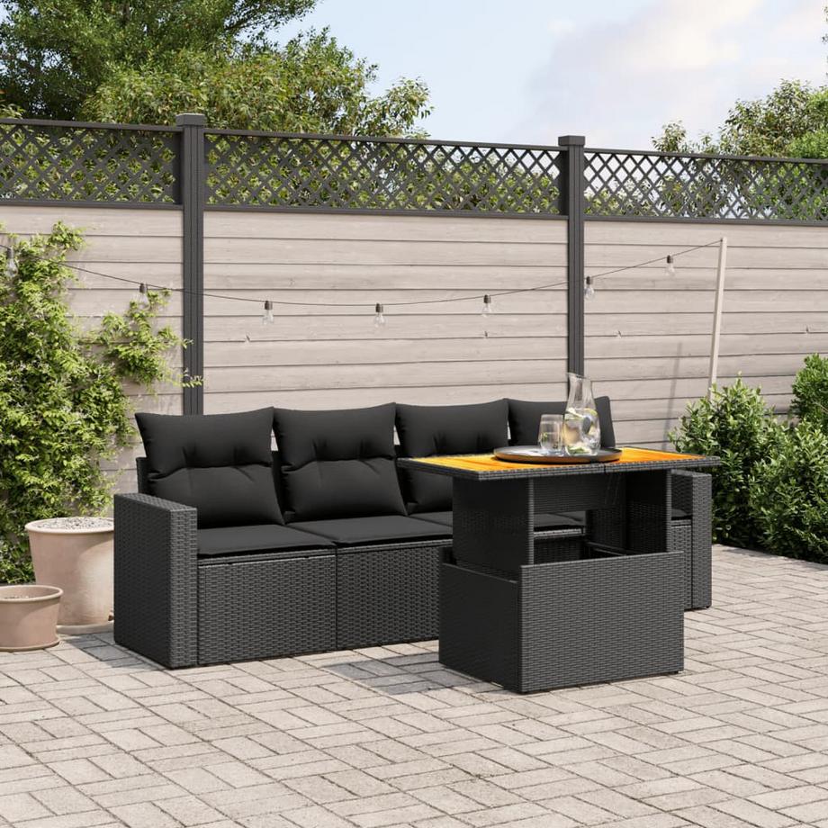 VidaXL set divano da giardino Polirattan  