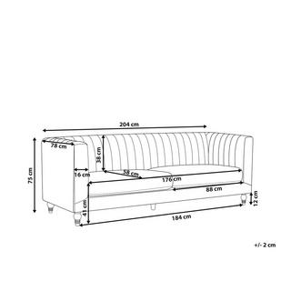 Beliani 3 Sitzer Sofa aus Samtstoff Modern ARVIKA  