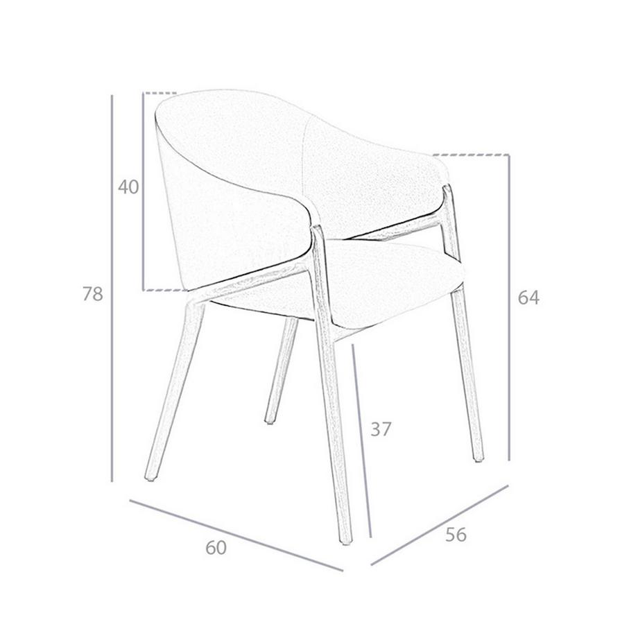 ANGEL CERDA Chaise en tissu beige et vison foncé en similicuir  