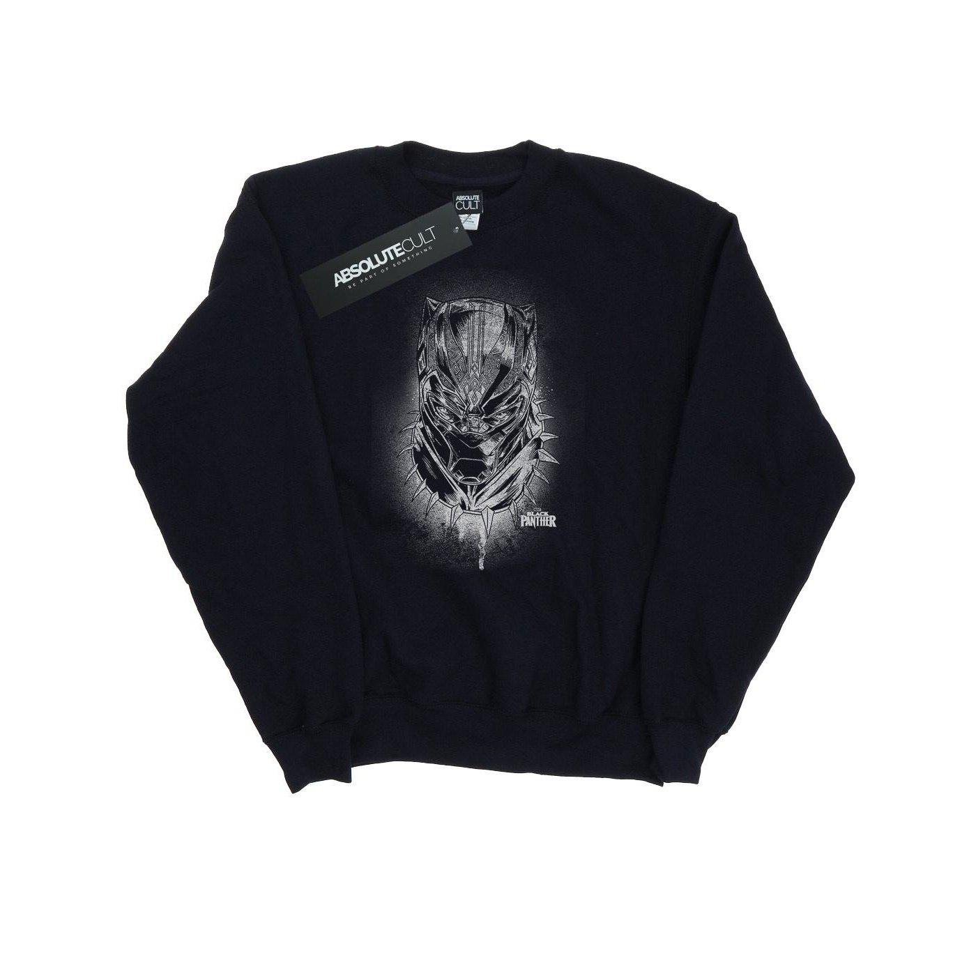 Image of Black Panther Spray Headshot Sweatshirt Damen Schwarz XXL