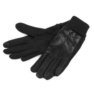 Diademita  Handschuhe für Herren und Damen mit Öko-Leder verziert mit Touch und Elastikbund, unisex mit Touchfunktion am Zeigefinger 