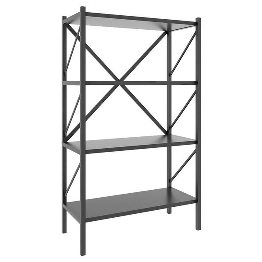 VCM Bois Métal Rangement Étagère sur pied Bibliothèque Déco Livres Étagère sur pied Insasi 4  