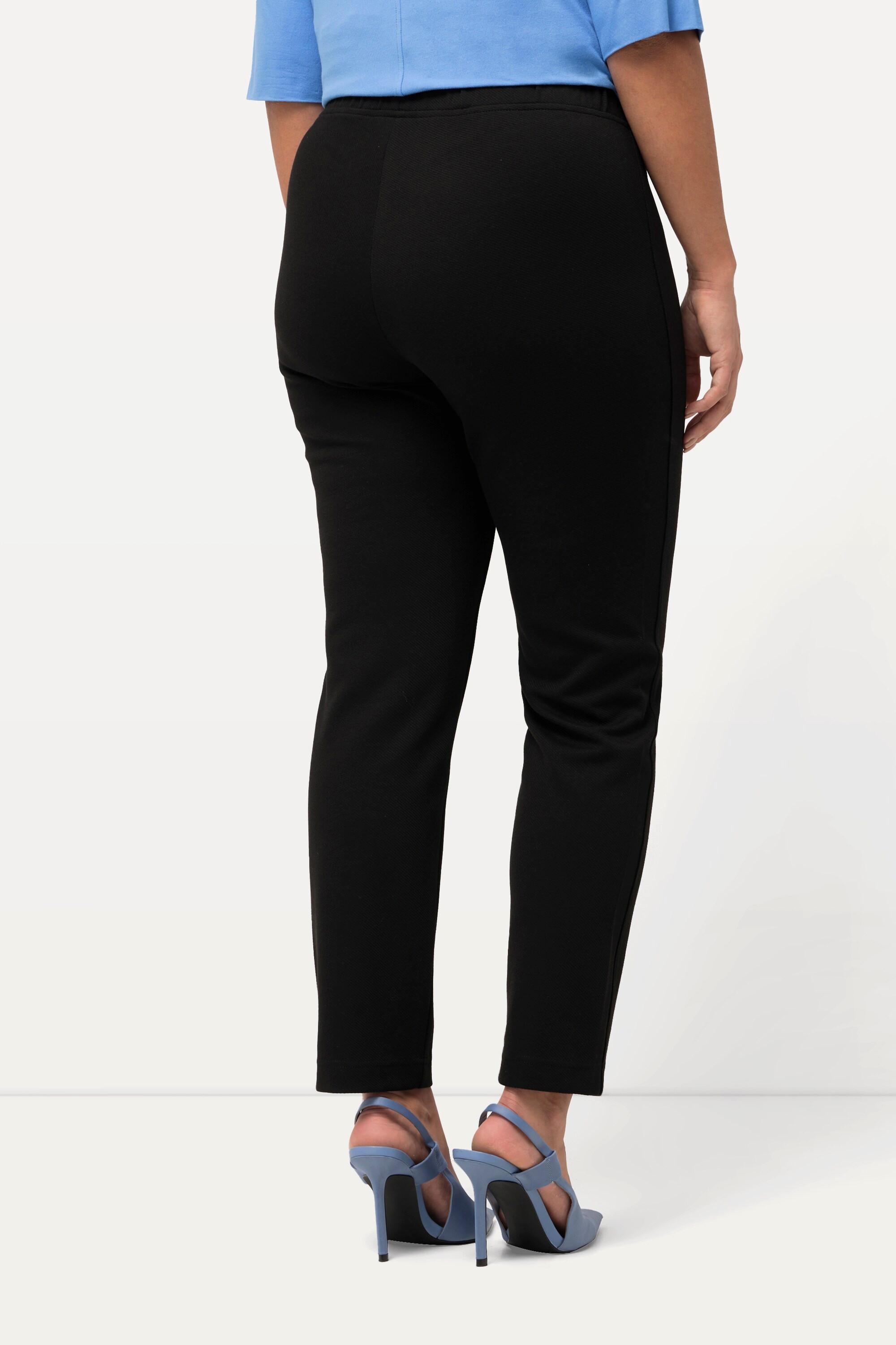 Ulla Popken  Pantalon en jersey texturé, taille élastique 