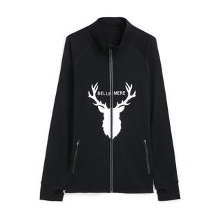 Bellemere New York  Jacket Unisex Merino Wool Deer Design Full Zipped Jacket 