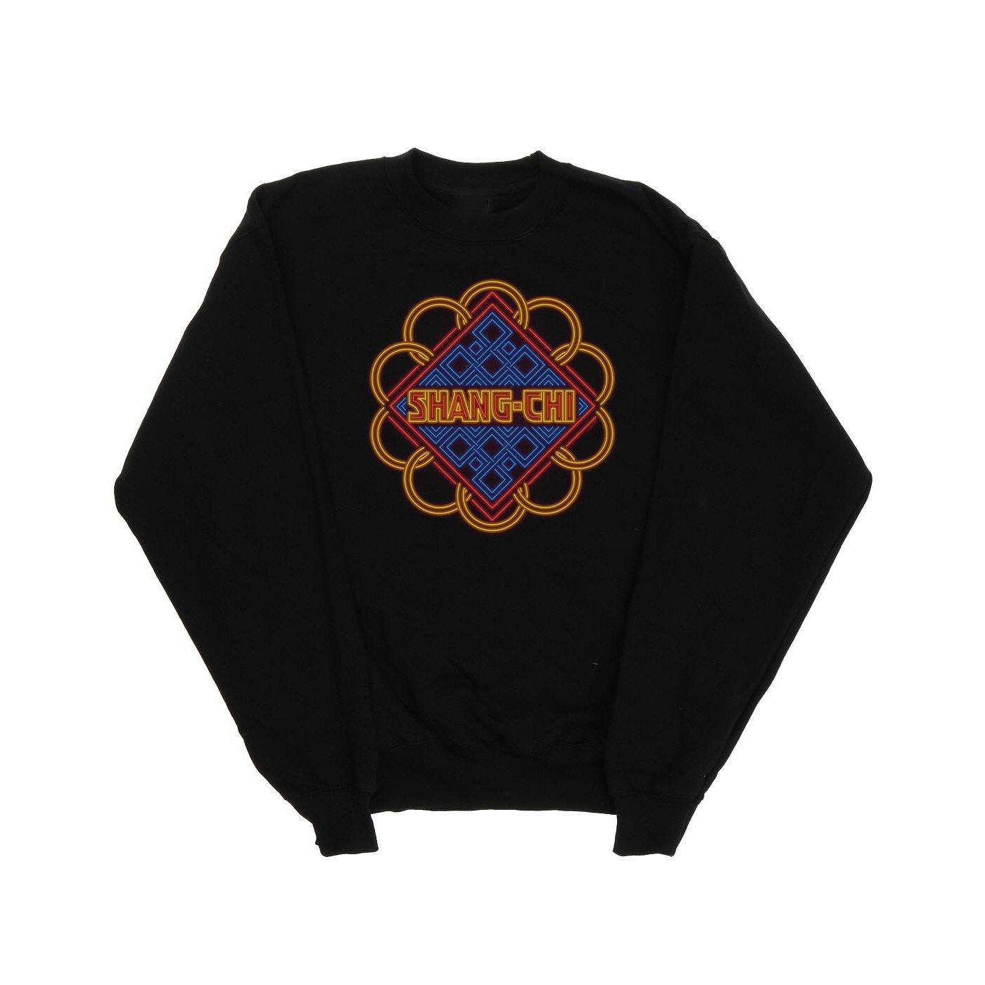 Image of Shangchi And The Legend Of The Ten Rings Neon Ring Logo Sweatshirt Mädchen Schwarz 152-158