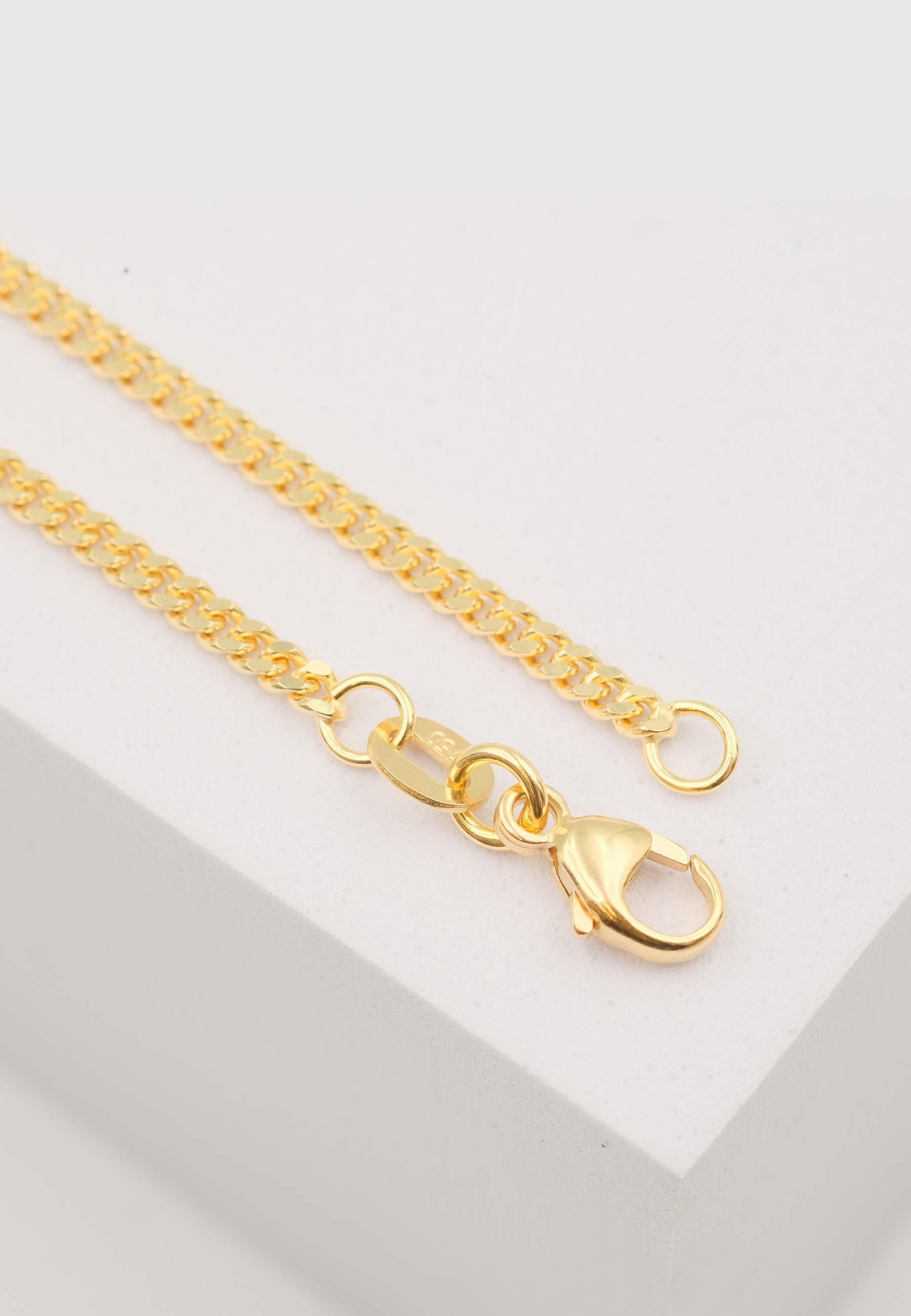 MUAU Schmuck  Collier gourmette or jaune 750, 2.1mm, 38cm 