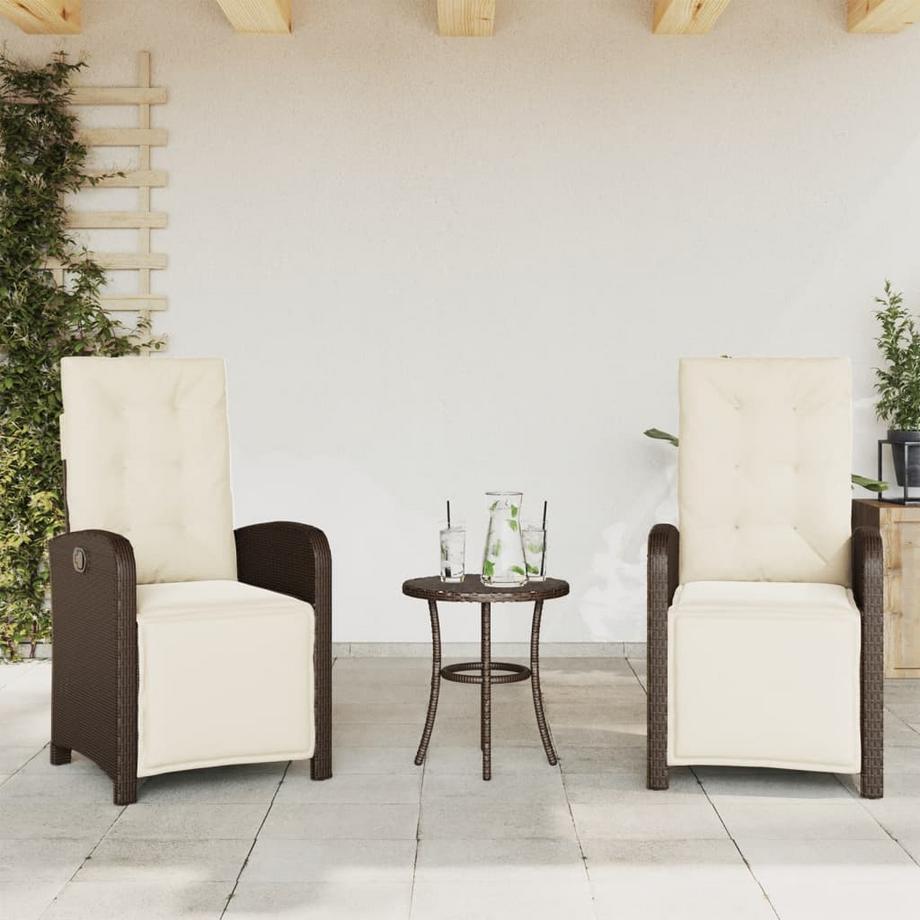 VidaXL Chaise de jardin inclinable rotin synthétique  