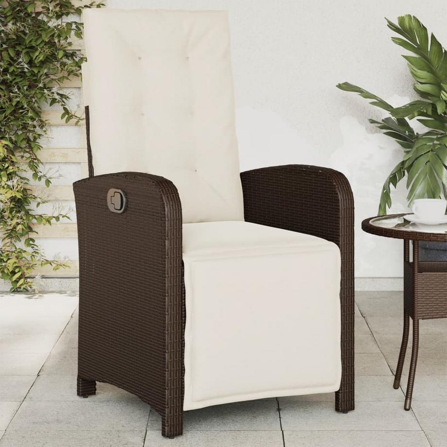 VidaXL Chaise de jardin inclinable rotin synthétique  