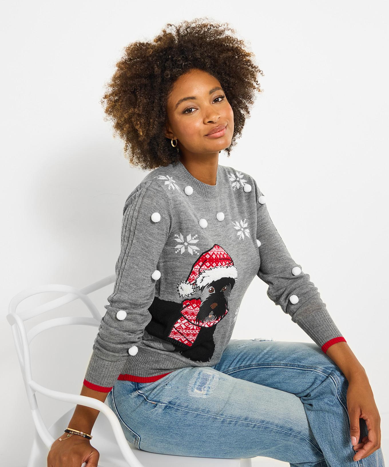 Joe Browns Pullover ricamato cane Scottie  