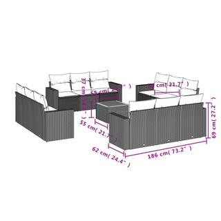 VidaXL Garten sofagarnitur poly-rattan  