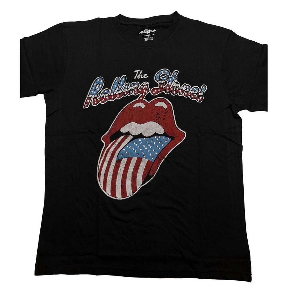 The Rolling Stones Amerikanische Flagge Logo T-Shirt  