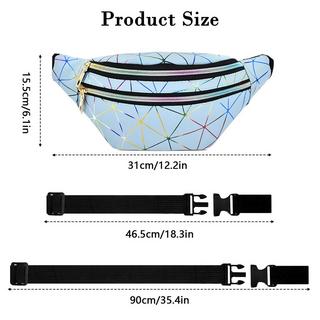 Only-bags.store Stylische wasserdichte PU-Leder Gürteltasche mit 3 Reissverschlüssen  