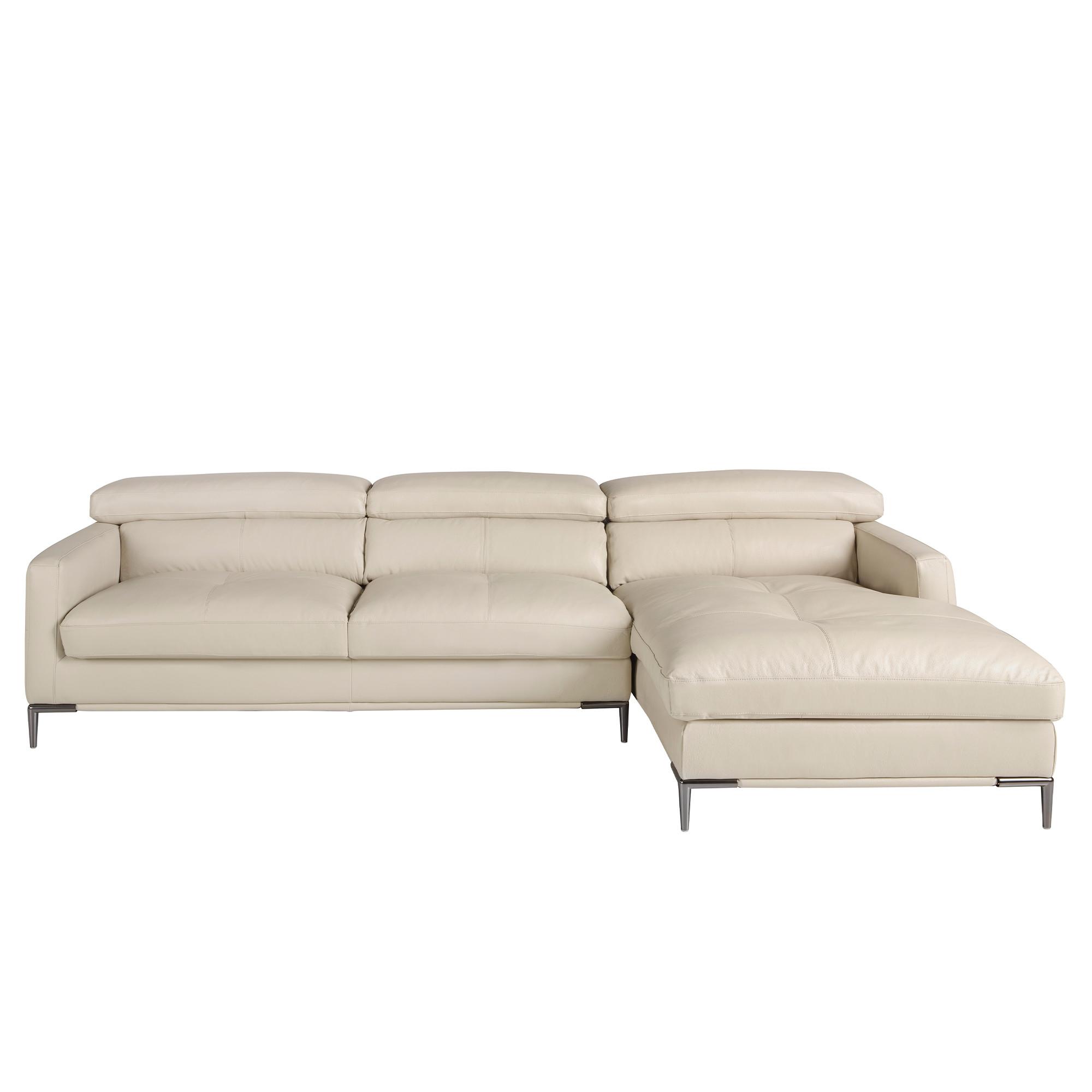 ANGEL CERDA Chaiselongue-Sofa rechts sandfarbenes Leder  