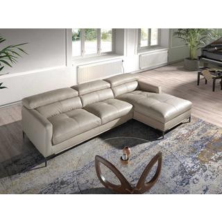 ANGEL CERDA Chaiselongue-Sofa rechts sandfarbenes Leder  