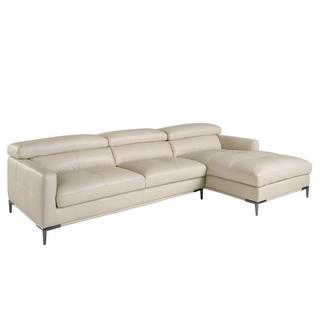 ANGEL CERDA Chaiselongue-Sofa rechts sandfarbenes Leder  