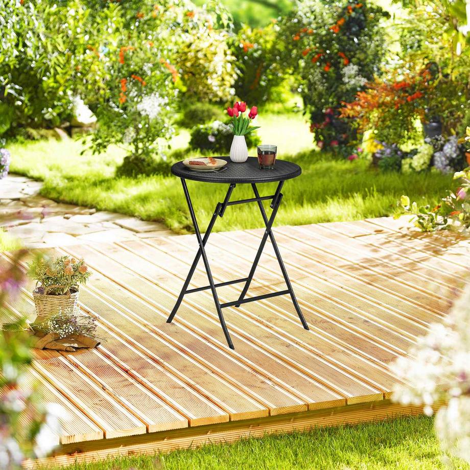 Northix Runder Gartentisch in Rattanoptik  
