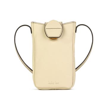 Pochette téléphone en cuir Fiolaine beige