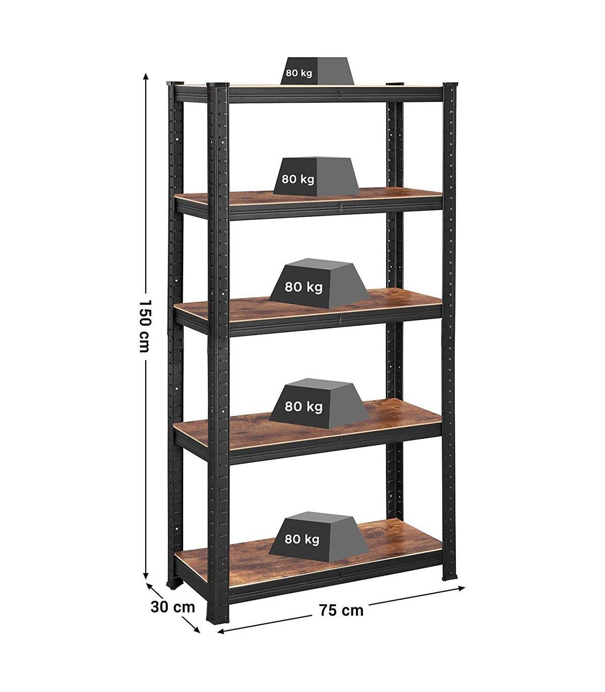 Calicosy Robustes, verstellbares Regal mit rustikalerer Oberfläche  
