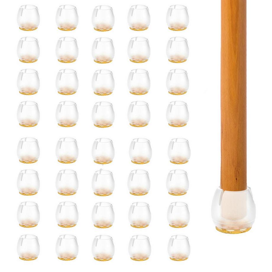 Intirilife  Intirilife 40 Stück Stuhlbeinkappen mit Filzpads- für 12-16 mm breite Stuhlbeine 