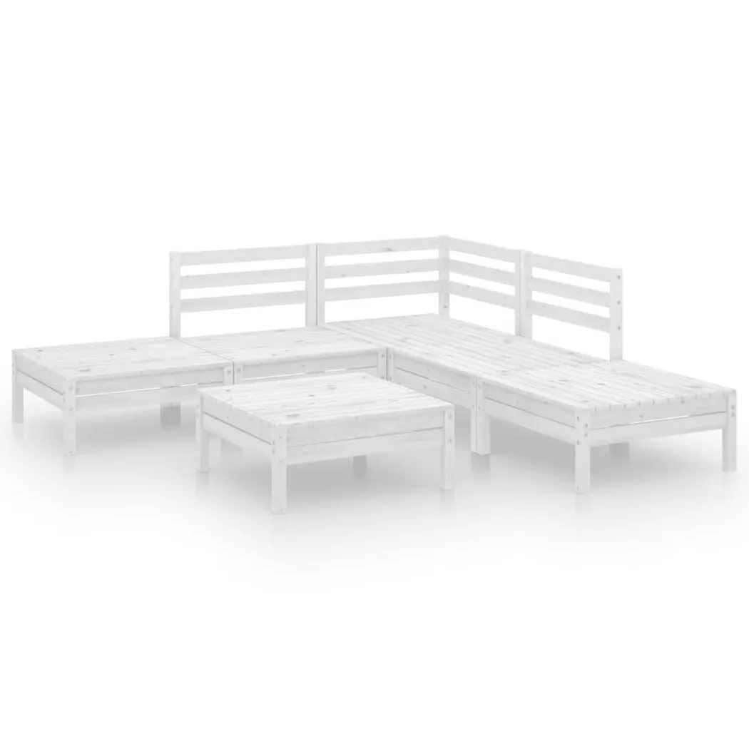 VidaXL - Garten-lounge-set kiefernholz, One Size, Weiss