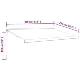 VidaXL Auvent rétractable tissu  