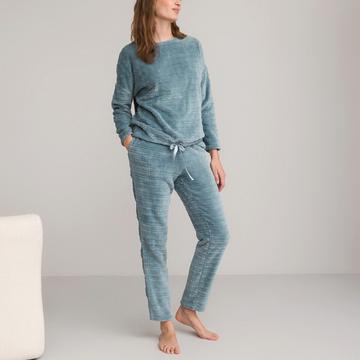 Fleece-Pyjama mit langen Ärmeln