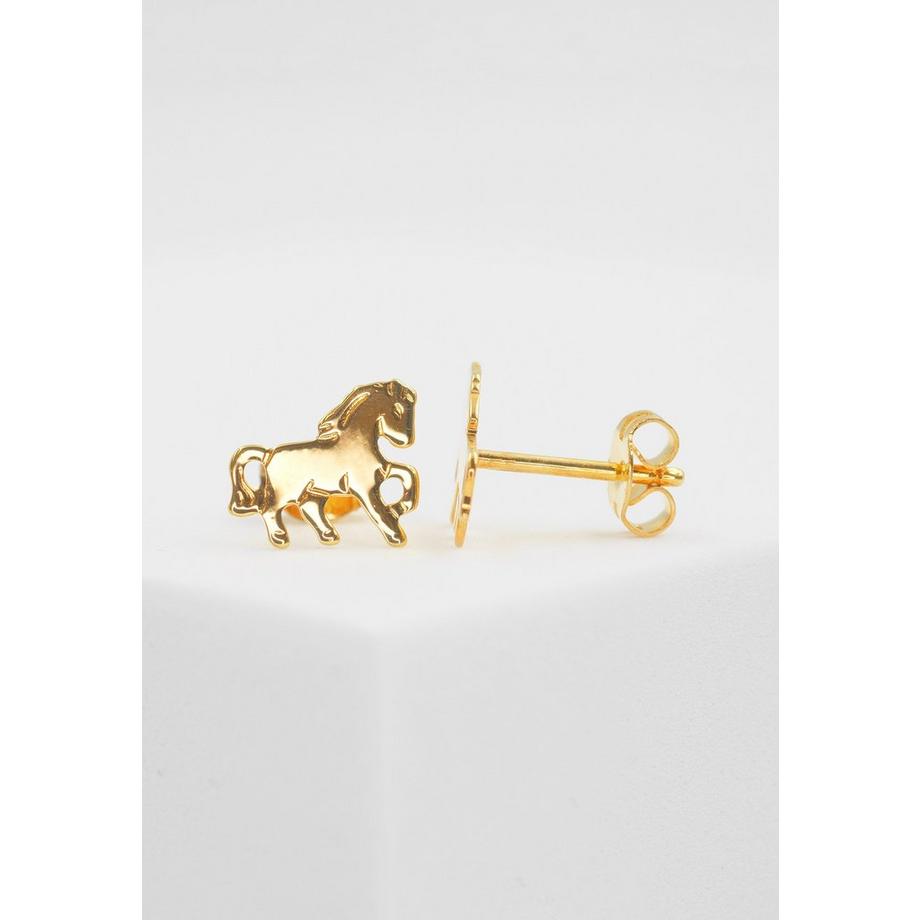 MUAU Schmuck  Ohrstecker Gelbgold 750, 8x10mm 