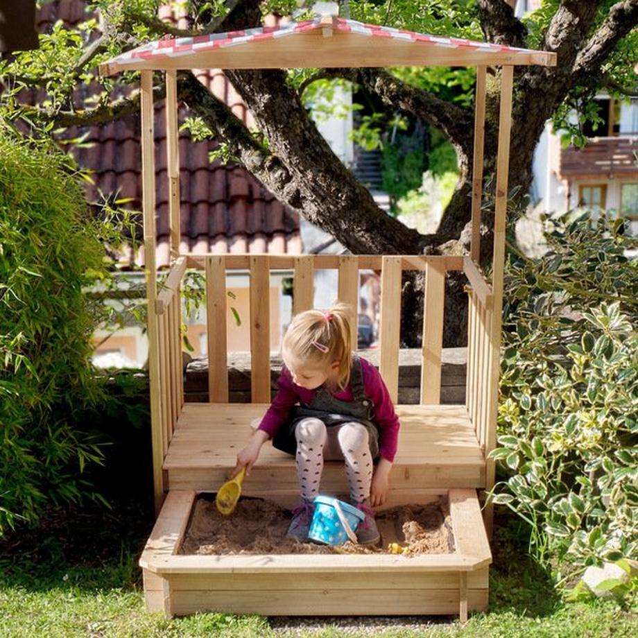Tectake  Sandkasten und Spielveranda mit Dach 