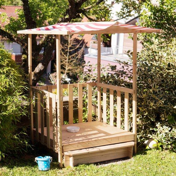 Tectake  Bac à sable, Cabane de Jardin Enfant avec Toit et Véranda 