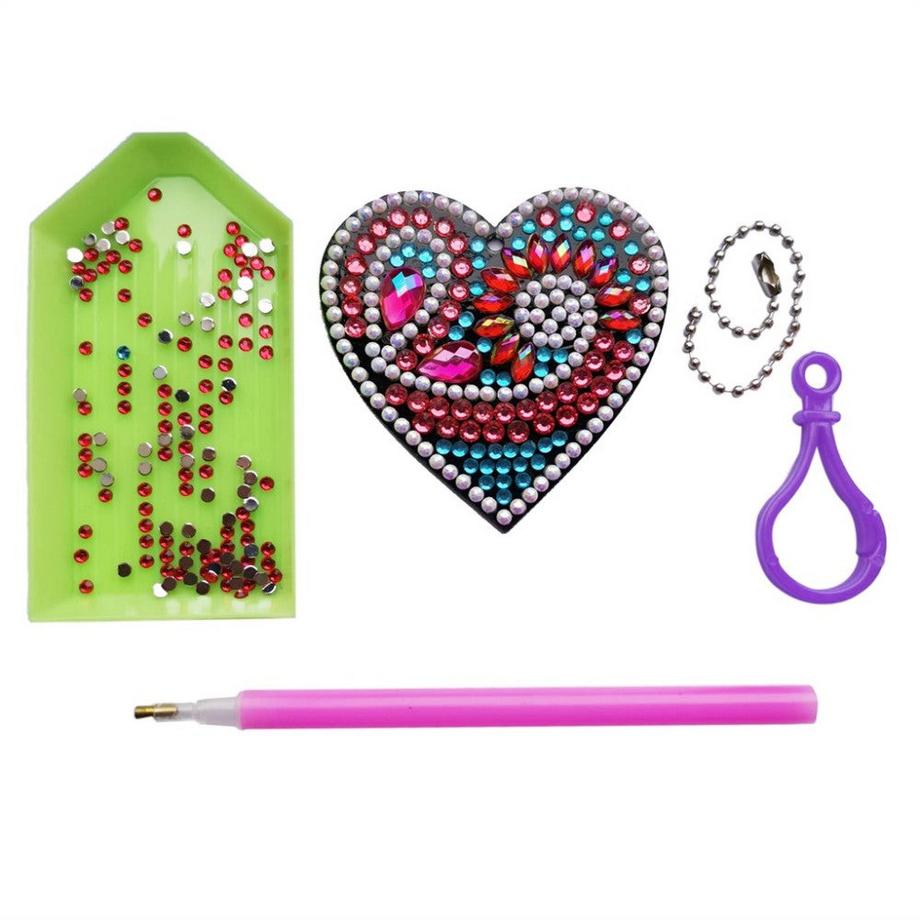 Cover-Discount  Diy Bastel-set Glitzer Strasssteine Anhänger Herzen 