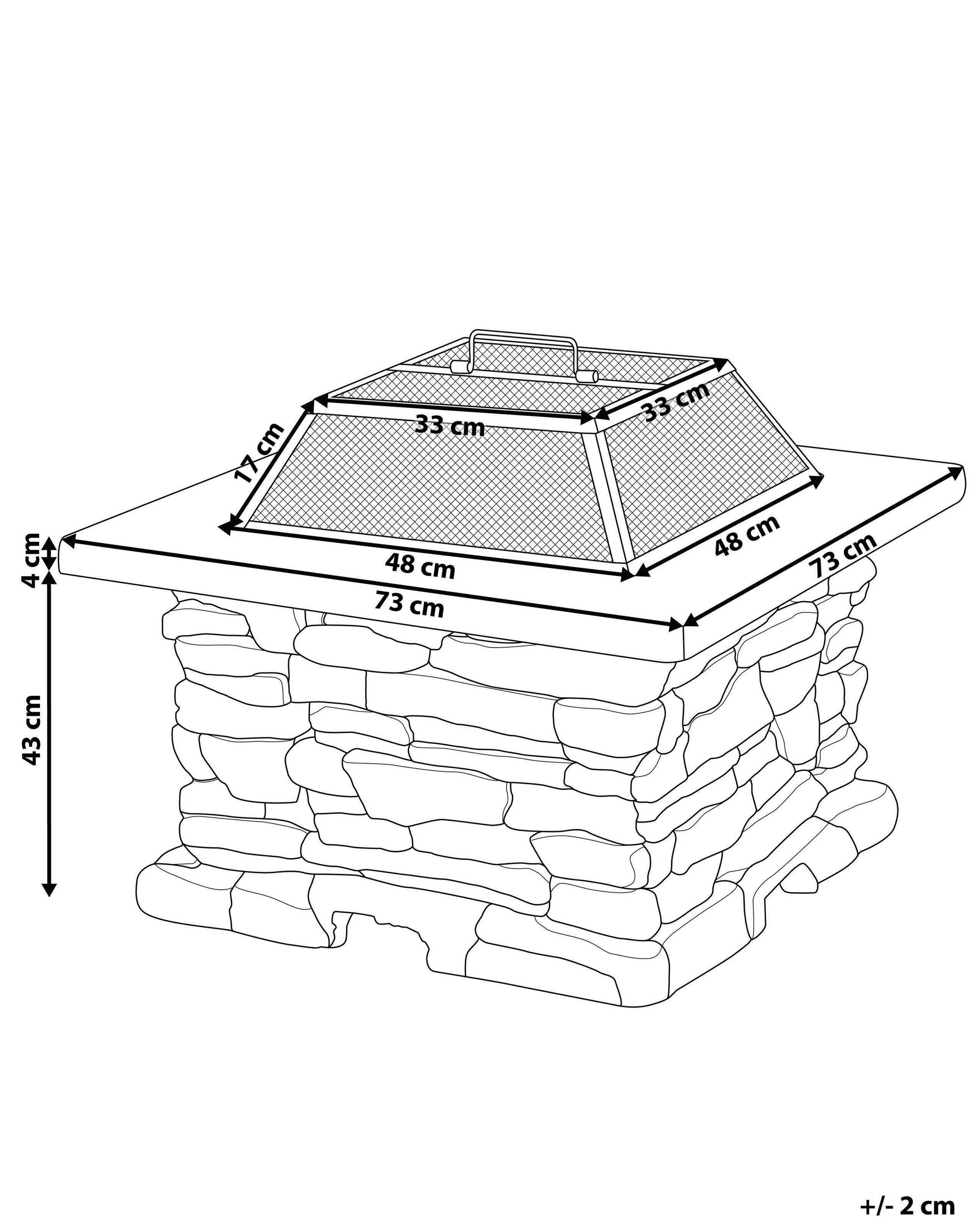 Beliani Foyer avec grille en MgO KELUD  