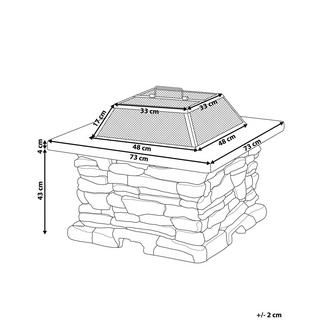 Beliani Foyer avec grille en MgO KELUD  