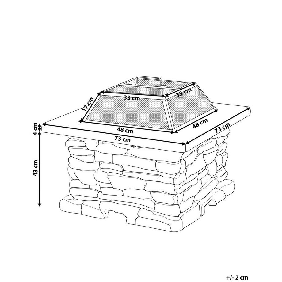 Beliani Grill-Feuerstelle aus Leichtbeton (MgO) KELUD  