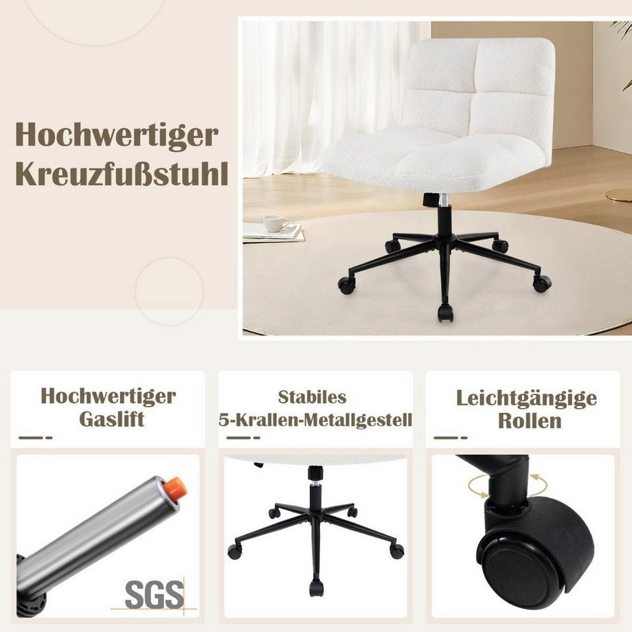 Bürostuhl, ohne Armlehnen, 160 kg Tragkraft