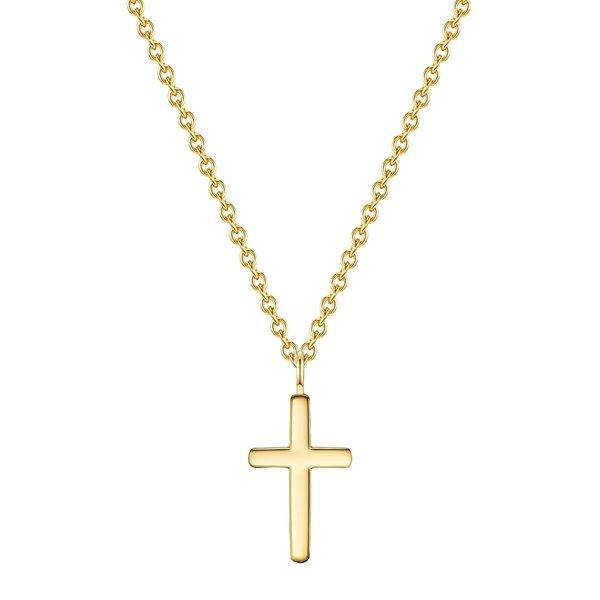 Image of Halskette Kreuz Damen Gold 38cm