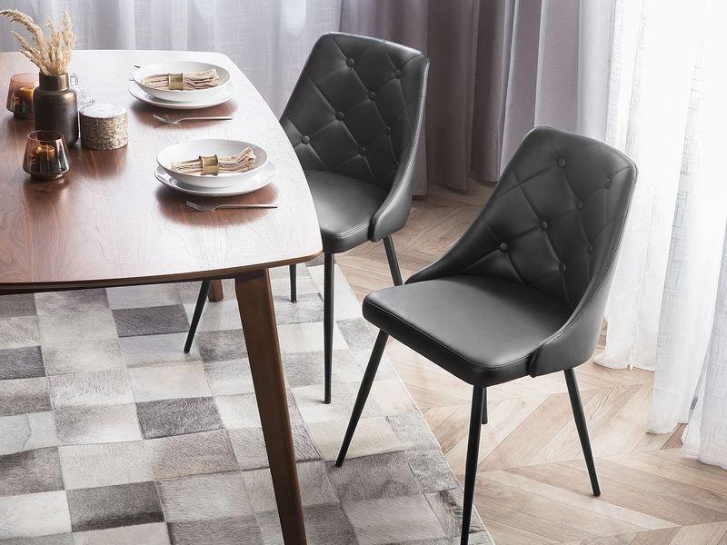 Beliani Chaise de salle à manger en Cuir PU Glamour VALERIE  