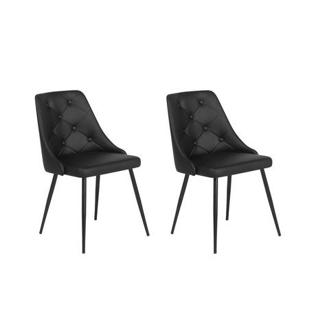 Beliani Lot de 2 chaises de salle à manger en Cuir PU Glamour VALERIE  