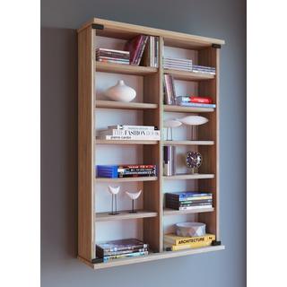 VCM Holz CD DVD Wandregal/Wandvitrine | Vitrine mit 2 ESG-Sicherheitsglastüren. | Maße: H. 92 x B. 60 x T. 18 cm | 10 variable Einlegeböden - Zuntisa  